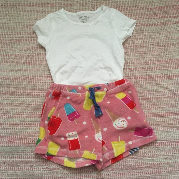 SOLD Mini Boden Terry Popsicle Shorts Blue Stripe Tea collection shorts & tshirt - Picture 3 of 3